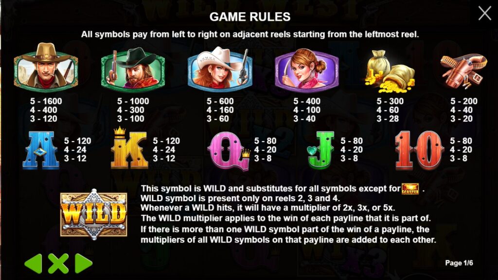 Wild West 페이 테이블