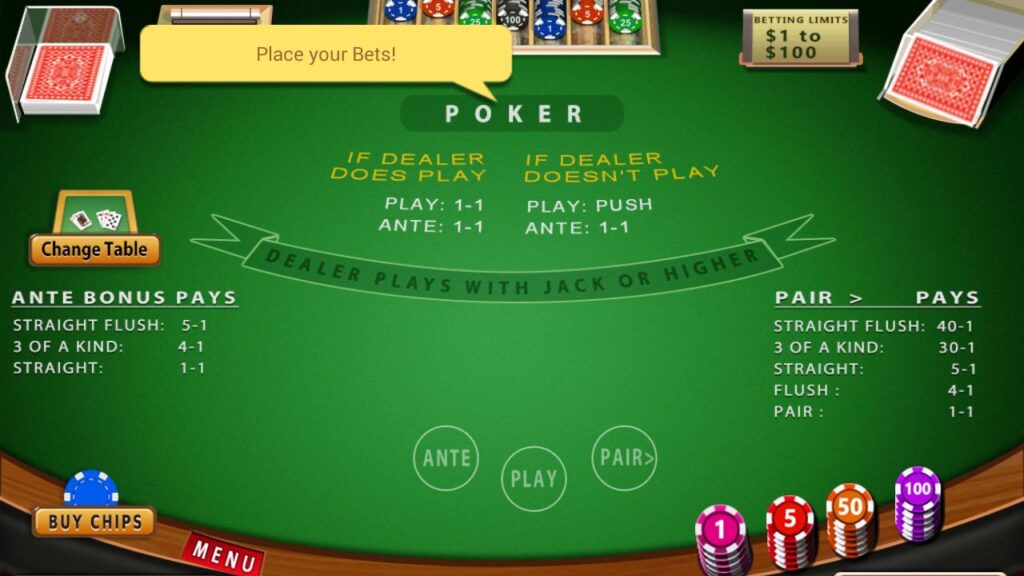 온라인 쓰리 카드 포커