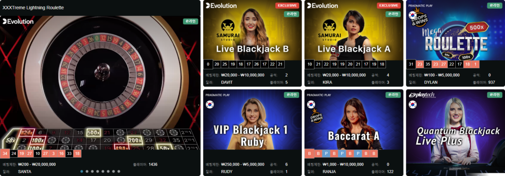 테드벳카지노 제공 게임 안내