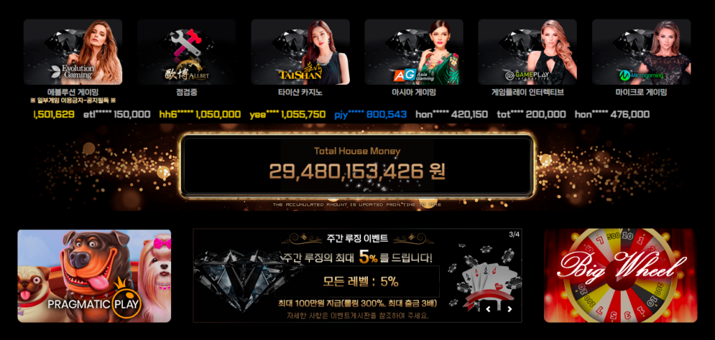 빅카지노 제공 게임 안내