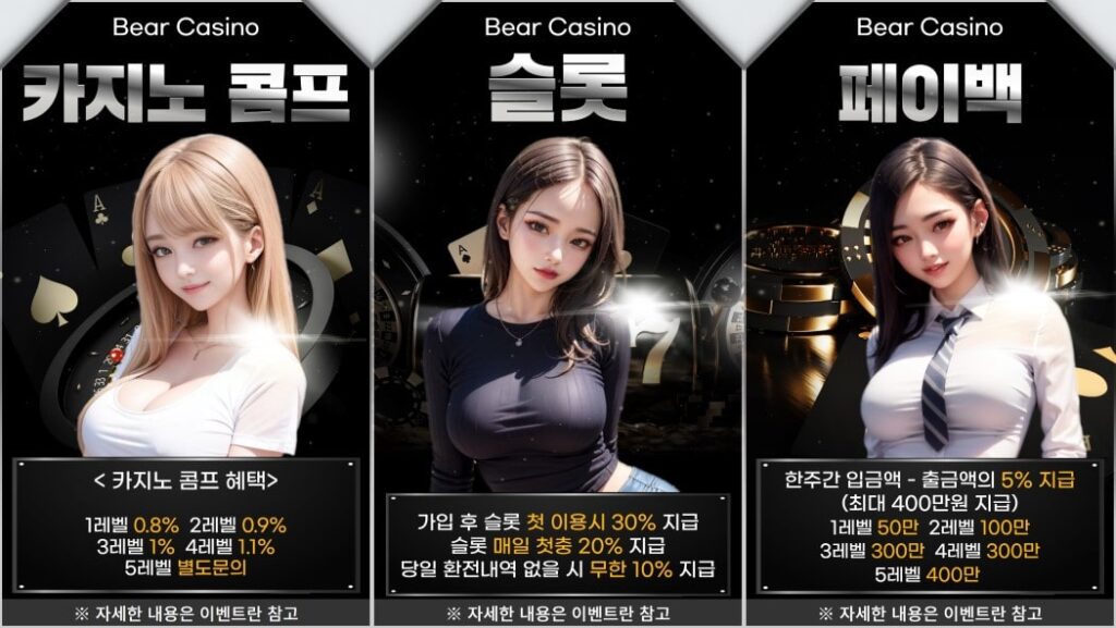 베어카지노 쿠폰 이벤트 프로모션 안내