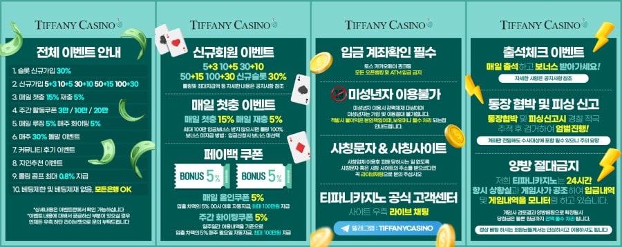 티파니카지노 쿠폰 이벤트 프로모션 안내